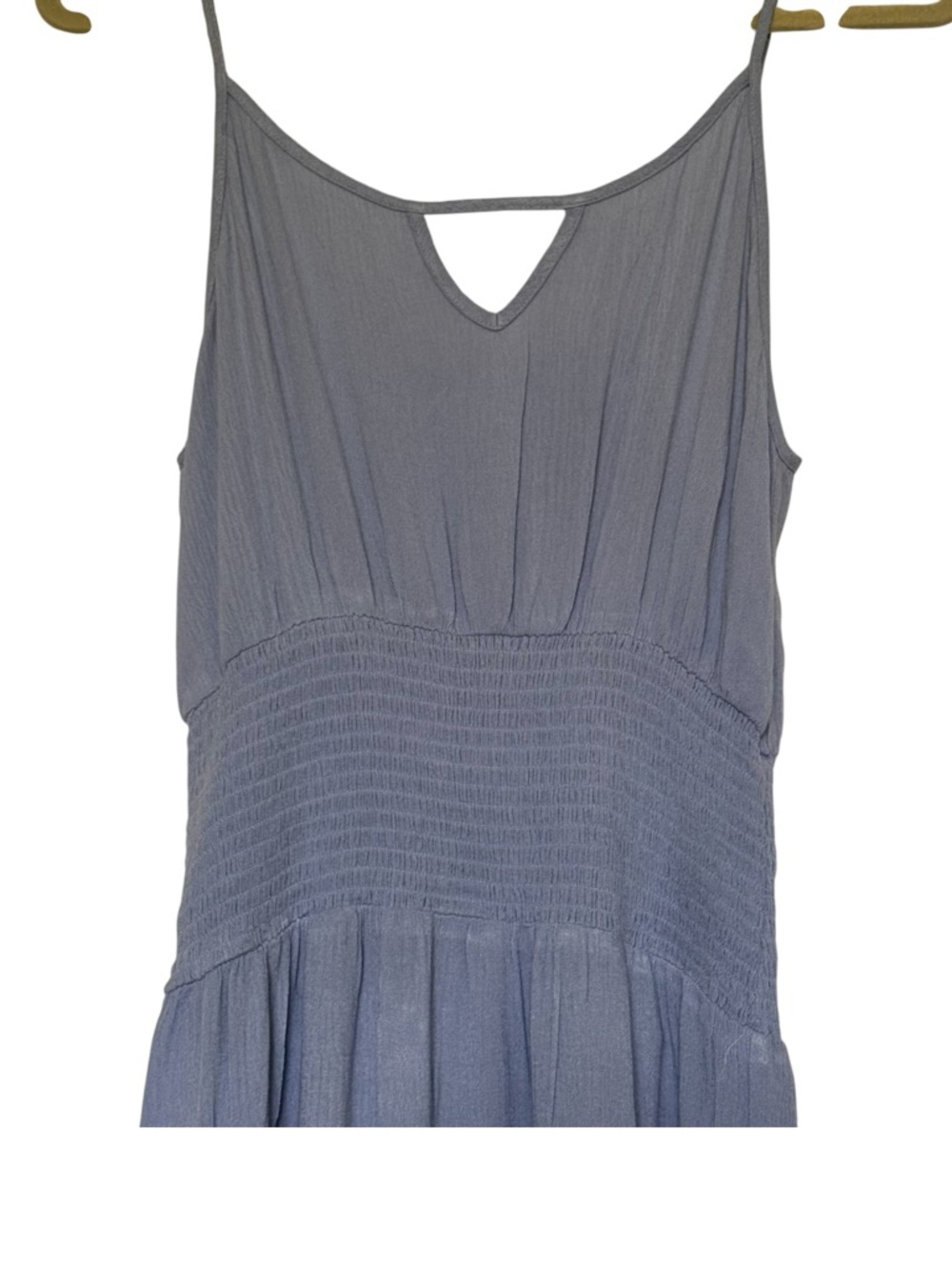 Ombre Blue Charcoal Smocked Waist Boutique Maxi Dress Sizes S New - Picture 3 of 4